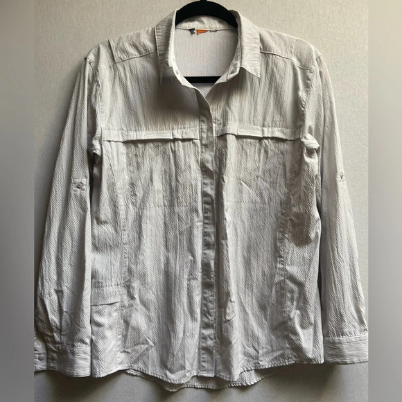 Eddie  Bauer Women's UPF Guide 2.0 Snap Button Shirt 19” PTP Sz M - Picture 1 of 12